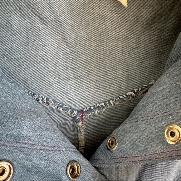 Vintage 70s hand sewn denim snap top w/patches!! - Picture 11 of 13